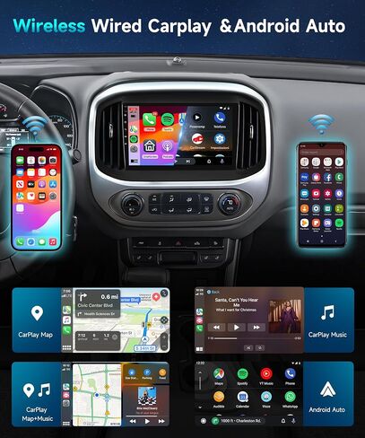 ترقية 2G 64G ستيريو السيارة لشيفي كولورادو جي إم سي كانيون 2015-2019 راديو مع Carplay Android Auto MirrorLink، 9 بوصة HD IPS شاشة تعمل باللمس بلوتوث ستيريو GPS FM/RDS راديو WiFi EQ كاميرا احتياطية in Saudi Arabia