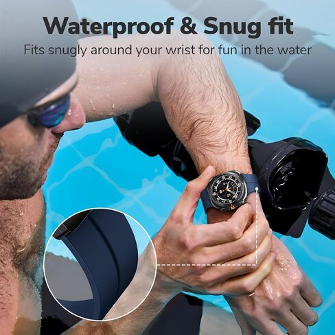 ANCOOL for Samsung Galaxy Watch Ultra Bands 47mm, Soft Silicone Sport Magnetic Band for Samsung Galaxy Ultra Watch Band for Men Women, Black+Grey+Midnightblue in Kuwait