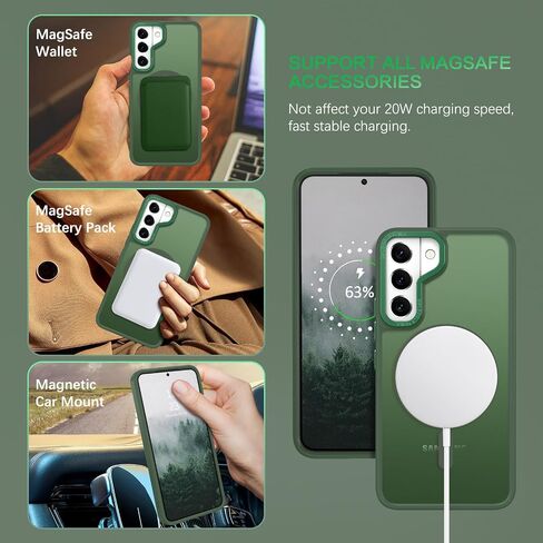 BENTOBEN for Samsung Galaxy S22 Case, Galaxy S22 Magnetic Case [Compatible with MagSafe] Translucent Matte Slim Shockproof Women Men Protective Case Cover for Samsung Galaxy S22 6.1", Black in Kuwait