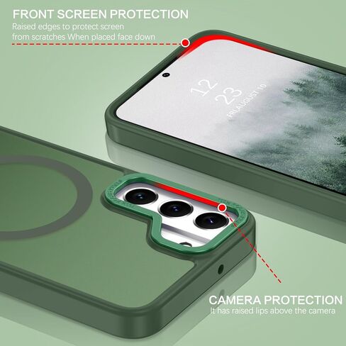 BENTOBEN for Samsung Galaxy S22 Case, Galaxy S22 Magnetic Case [Compatible with MagSafe] Translucent Matte Slim Shockproof Women Men Protective Case Cover for Samsung Galaxy S22 6.1", Black in Kuwait