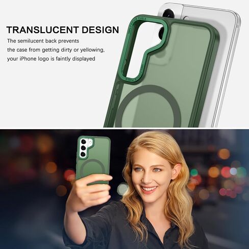BENTOBEN for Samsung Galaxy S22 Case, Galaxy S22 Magnetic Case [Compatible with MagSafe] Translucent Matte Slim Shockproof Women Men Protective Case Cover for Samsung Galaxy S22 6.1", Black in Kuwait