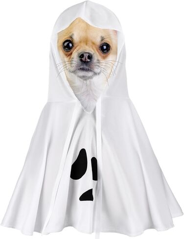 Halloween Ghost Dog Costume White Halloween pet Costume with Hats Ghost Costumes for Dogs Cats pet Cosplay Clothes Halloween Cats Cape for Party Decorations in Saudi Arabia