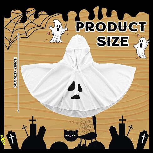 Halloween Ghost Dog Costume White Halloween pet Costume with Hats Ghost Costumes for Dogs Cats pet Cosplay Clothes Halloween Cats Cape for Party Decorations in Saudi Arabia