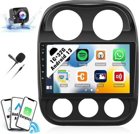 SIXWIN Android Car Stereo for Jeep Patriot Compass 2010-2016 Radio 1G+32G 10.1 بوصة تعمل باللمس مع وصلة مرآة بلوتوث FM 26UI WiFi EQ GPS Navigation كاميرا احتياطية MIC in Saudi Arabia