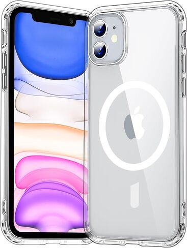 Temdan for iPhone 11 Case Clear, [Compatible with Magsafe][Anti-Yellowing][Military-Grade Protection] Shockproof Slim Phone Case for iPhone 11 6.1 inch, Clear in Kuwait