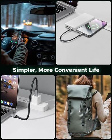 Short 240W USBC to USBC Cable [1FT, 2Pack], Fast Charging 100W PD3.1 Type C Cord Compatible for iPhone 16/15 Pro Max, Car Charger, MacBook Pro/Air, iPad Pro, Samsung, Pixel, Laptop in Saudi Arabia