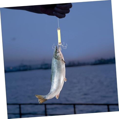 6Pcs Fluorescent Squid Hooks Sleeve Fishing Lure Bait Hooks for Tuna Bass Dolphin Glow the Dark in Kuwait