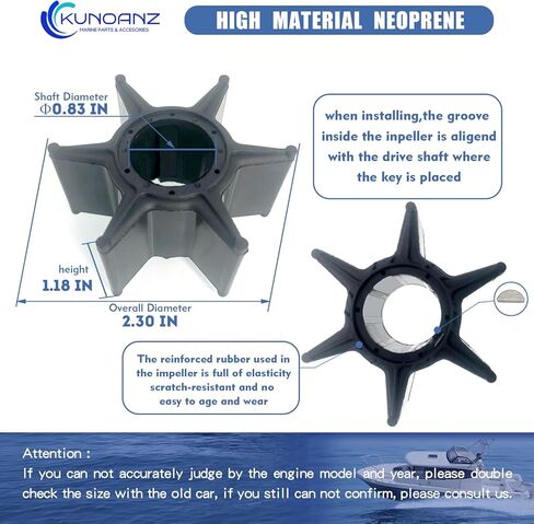 6F5-W0078-A0-00 Water Pump Impeller Repair Kit for Yamaha Outboard 6F5-W0078-00-00 Sierra 18-3374 C40 CV40 40 HP 40HP 2-Stroke in Kuwait