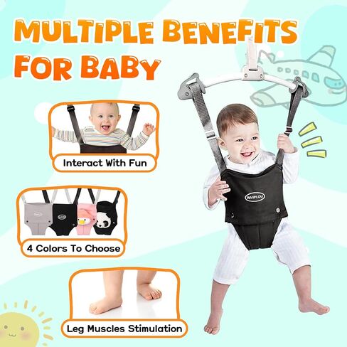 Baby Doorway Jumpers, Sturdy Johnny Jumper Adjustable 10.8"-23.6" Strap, Soft Baby Seat Bag, Protable Doorway Jumper for Baby in Saudi Arabia