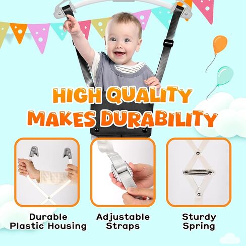 Baby Doorway Jumpers, Sturdy Johnny Jumper Adjustable 10.8"-23.6" Strap, Soft Baby Seat Bag, Protable Doorway Jumper for Baby in Saudi Arabia