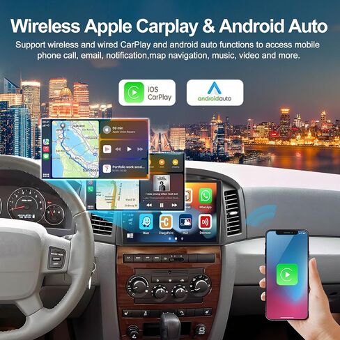 2G+64G Android 13 راديو السيارة ستيريو لسيارة جيب جراند شيروكي 2004 2005 2006 2007 مع Carplay اللاسلكي Android Auto 10.1 بوصة شاشة تعمل باللمس ستيريو السيارة مع بلوتوث HiFi GPS Navigation WiFi FM كاميرا احتياطية in Saudi Arabia