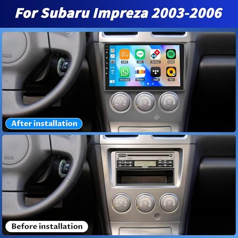 ستيريو سيارة 2+64G Android 13 لسيارة Subaru Impreza 2003-2006 مع CarPlay Android Auto وراديو بشاشة لمس IPS مقاس 9 بوصة مع WiFi GPS Mirror Link FM RDS Bluetooth SWC EQ + كاميرا احتياطية in Saudi Arabia
