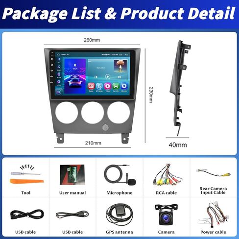ستيريو سيارة 2+64G Android 13 لسيارة Subaru Impreza 2003-2006 مع CarPlay Android Auto وراديو بشاشة لمس IPS مقاس 9 بوصة مع WiFi GPS Mirror Link FM RDS Bluetooth SWC EQ + كاميرا احتياطية in Saudi Arabia