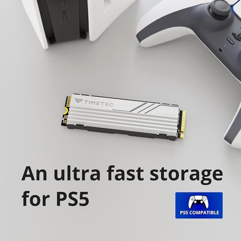 Timetec 2TB PCIe 4.0 White Heatsink Gaming SSD NVMe Phison E27T PCIe Gen4x4 M.2 2280 3D NAND TLC SLC Cache Read/Write Speed Up to 7,400/6,400 MB/s Internal Solid State Drive for PS5, PC Desktop in Saudi Arabia