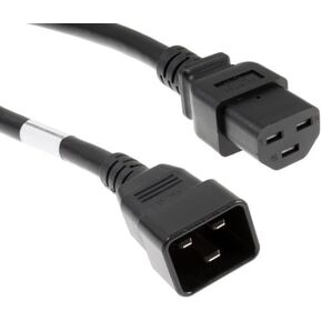 Heavy Duty AC Power Cord, 20A/250V, 12 AWG, C20 to C21, (IEC-60320-C20 to IEC-60320-C21) 6 ft - Lifetime Wty