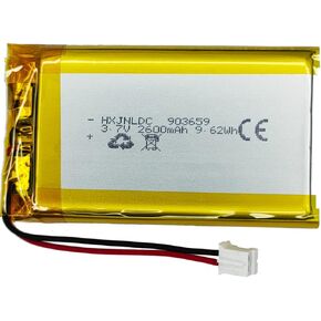 DC 3.7V 2600mAh 903759 Rechargeable Lithium Polymer Replacement Battery for DIY 3.7-5V Electronic Product