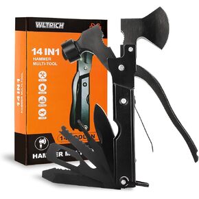 Stocking Stuffers for Adults Men, 14 in 1 Hammer Multitool with Axe, Mens Gifts for Dad from Daughter, Christmas Gifts for Men Who Have Everything, White Elephant Gifts for Adults Camping Essentials
