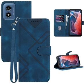 for Moto G Play 2024 Case Wallet,Card Holder Leather Kick-Stand Phone Case,Wrist Strap,Magnetic Closure,Shockproof Protective Flip Cases Cover for Moto G Play 4G 2024 6.5" (Purple)