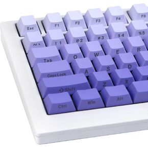 124 Keys Gradient Grey Keycaps Set, PBT Cherry Profile Keycaps Custom, Dye-Sub Side Engraving Keycaps Cherry MX Switch Keycaps for Mechanical Gaming Keyboard (Faint Dust)