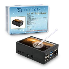 3.5 inch TFT Touch Screen Module 320x480 Resolution LCD Display Compatible with Raspberry Pi 4B/3B/3B+ with Touch Pen ABS Case and Cooling Fan Compatible with Raspberry Pi 4B