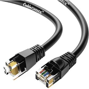 Cat6 Ethernet Cable (10 Feet - Black) UTP - Computer Network Cable with Snagless Connector - RJ45 10Gbps High Speed LAN Internet Patch Cord - Available in 28 Lengths and 10 Colors in Saudi Arabia