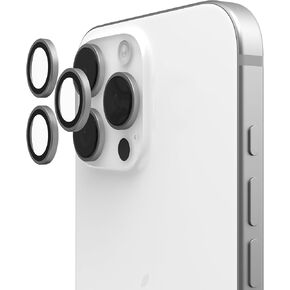 URBAN ARMOR GEAR UAG Designed for iPhone 16 Pro Max/16 Pro/15 Pro Max/15 Pro Len Shield Camera Lens Protector, Scratch Resistant Anti-Fingerprint Individual Titanium Alloy Ring, Titanium/Clear
