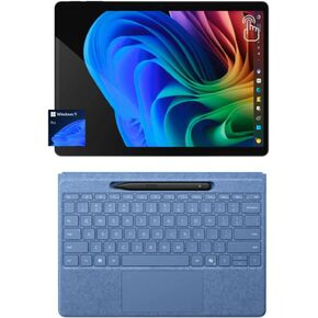 Microsoft Surface Pro 2-in-1 Tablet with Sapphire Flex Keyboard and Slim Pen, 13" Touchscreen Display, Snapdragon X Plus, 16GB RAM, 2TB SSD, Copilot+ PC, Alcantara Keyboard, Win 11 Pro, Black