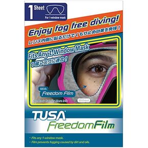 TUSA Anti-Fog Freedom Film for Scuba/Snorkeling Masks, Large Single Window, Clear