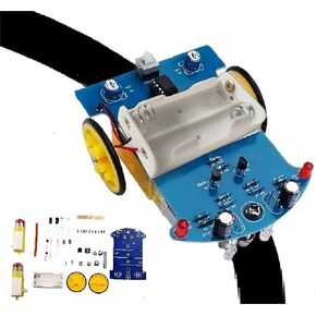 WWZMDiB-DIY مجموعة التعلم، مجموعة المكونات الإلكترونية التمهيدية، هدية عيد ميلاد، ديكورات سطح المكتب (مجموعة لحام DIY الممتعة، D2-1 خط تتبع ذكي للسيارة الذكية) in Kuwait