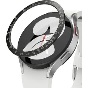 Ringke Bezel Styling Compatible with Samsung Galaxy Watch 5 40mm and Galaxy Watch 4 (40mm) Adhesive Frame Ring Cover Anti Scratch [Stainless Steel] Case Accessory - Silver [40-04]