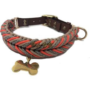TALK TO THE PAW - Paracord Dog Collar – Aztec Dog Collar - K9 Braided Collar - Mod Collar with Parachute Cord - Buckle Collar- Coastal Rope Collar - Medium to Large Dog (Medium)