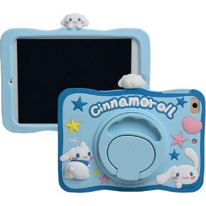 Cartoon Case for iPad Air 1/2 iPad 9.7 2017/2018，MONEHOYSY Cute Soft Silicone Kickstand [Drop Proof,Shock Proof,Anti Slip] Back Stand Cover Case for Kids Children Teens Girls Boys (for Stitch)