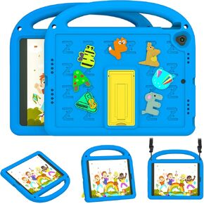 Kids Case for iPad 9th/8th/7th Generation 10.2 Inch Case 2021/2020/2019, with Built-in Anti-Slip Handle/Foldable Stand/Shoulder Strap, Shockproof Protective Kids iPad 9th Gen Case 10.2 Inch