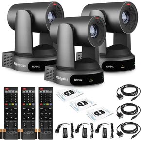 3 x PTZOptics Move 4K SDI/HDMI/USB/IP PTZ Camera with 30x Optical Zoom (Gray) (PT30X-4K-GY-G3)