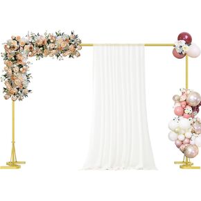 Backdrop Stand, 10x7Ft Photo Backdrop Stand Photo Video Studio,Square Backdrop Stand for Parties Wedding Photography Baby Shower Festival Decoration,Gold