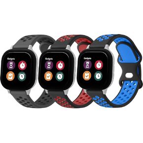Meliya 3-Pack Silicone Bands Compatible with Gizmo Watch 3 2 1/Gabb Watch 3 2 1/SyncUP Watch,Cosmo JrTrack 3/2 SE/2/JrTrack Band for Kids, 20mm Soft Breathable Waterproof Watch Band for Boys Girls in Saudi Arabia