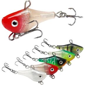 Fishing Pre-Rigged Swimbaits Kit, VIB Lure Saltwater Freshwater Lipless Crankbait with Treble Hooks for Bass Trout Catfish Pike Walleye