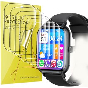 Compatible for LESHIDO ZW62 Smart Watch Screen Protector, [6 Pack] Full Coverage TPU Clear Film Compatible for LESHIDO ZW62 2.01 Inches Smart Watch (6 Pack)