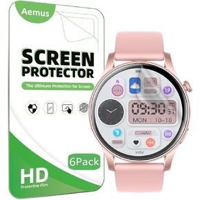 Screen Protector Compatible for VKAROOD Smart Watch 1.43" (6 Pack) KC88 Smart Watch Full Coverage Clear TPU Soft Film