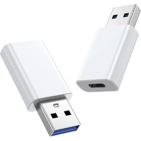 USB to USB C Adapter 2 Pack, USB-C Female to USB Male Adapter Charger Converter Compatible for Apple Watch Ultra iWatch/iPhone/Pro Max Plus/Airpods/iPad 9 10 Air 5 Mini 6/Car/Samsung Galaxy S23 S24
