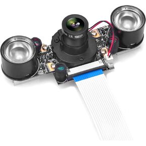 OSOYOO IR-Cut Camera for Raspberry Pi: Auto Day-Night Mode with Infrared Vision and Acrylic Case, Compatible with Raspberry Pi 3B/2B & A/B Series in Kuwait