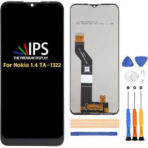 A-MIND for Nokia 1.4 TA-1322 Screen Replacement LCD Display Touch Digitizer Assembly 6.52 inch LCD Screen and Digitizer Repair Kits,with Tools(Black)