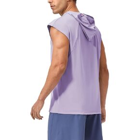 Men's Workout Hooded Tank Tops Quick Dry Sleeveless Gym Hoodies Loose Fit Bodybuilding Muscle Cut Off Sports Shirts