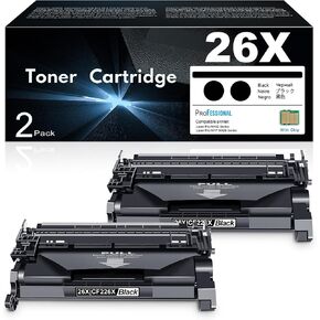 26X CF226X Black High-Yield Toner Cartridge with Chip Replacement for HP 26X CF226X Laser Pro M402d M402dw M402dne; Laser Pro MFP M426dw M426fdw M427dw Printer (Black, 2-Pack)