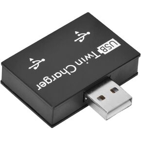 Bewinner USB2.0 Hub, Aluminum Alloy + PC Small/Portable/Rugged/Durable/Transparent Connection Adapter Converter Separator with Two USB Ports-Connected to A USB Dock(Black)