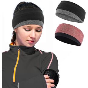 Sukeen Ear Warmer Headband for Women 2 Pack, Soft Warm Winter Headband for Women, Ear Warmers Ear Muffs for Winter, Running Headband for Women Cold Weather Sports Cycling Walking, Baby Blue Beige