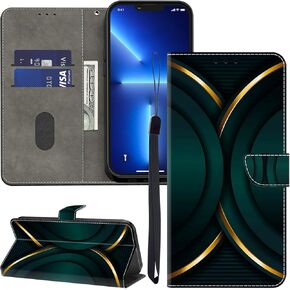 حافظة محفظة ALILANG لهاتف Samsung Galaxy A03S مع حامل بطاقة الائتمان، غطاء مغناطيسي واقٍ من جلد البولي يوريثان لهاتف Samsung A03S - زهور أرجوانية