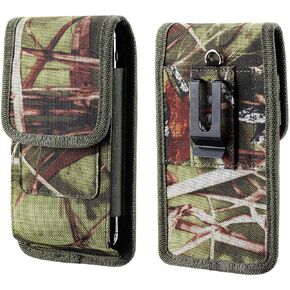 Bobrand Military Grade Camo Cell Phone Holster Belt Clip Case Holder for iPhone 11/12/13 Pro Max Samsung Galaxy S20 FE A52 A51 A32 S21 Plus Google Pixel 6 Moto G Fast (XXL), Army Green, CELLEA180