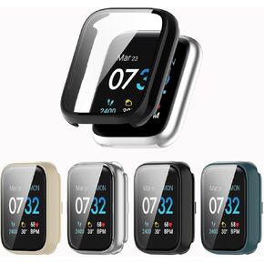 [عبوة من 4 قطع] حافظة حماية للشاشة مع زجاج مقسى متوافق مع الساعة الذكية iTOUCH AIR3 مقاس 44 مم، حافظة صلبة من البولي كربونات وغطاء واقي للشاشة وملحقات ممتصة للصدمات للنساء والرجال (لا تناسب 40 مم)