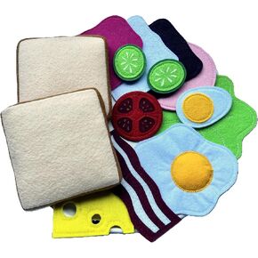 Breakfast Set - LARGE SET/Handmade Felt Play Food for Kids Kitchen/Pretend Play/Montessori Educational Kitchen Toy/Felt Breakfast Set Toy for Toddlers and Kids